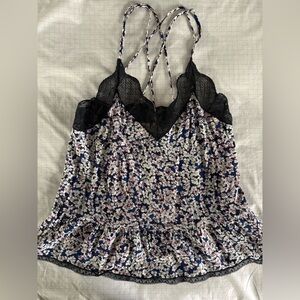 Zadig & Voltaire Blue Floral Lace Cami